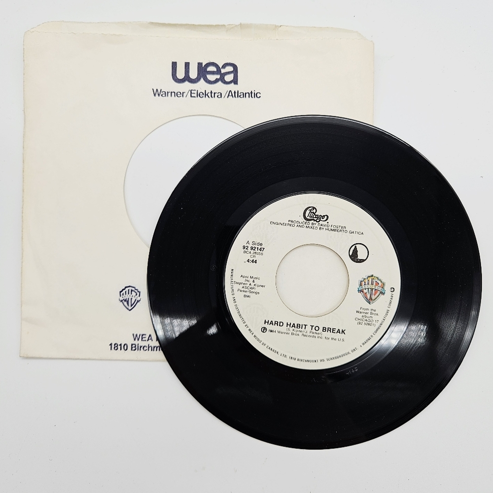 VINTAGE 45 7" VINYL RECORD | Chicago "Hard Habit To Break" & "Remember The F..."